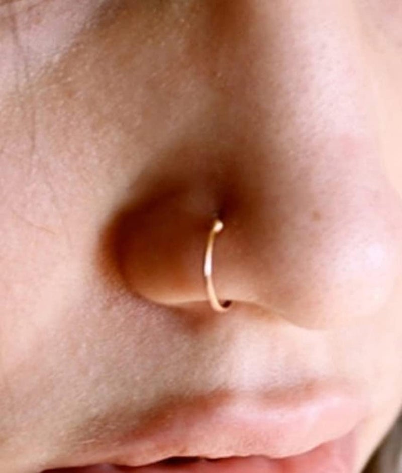QWALIT Fake Nose Ring Fake Lip Piercing Fake Lip Ring Fake Nose Ring Hoop Fake Snake Bites Fake Lip Piercings Faux Lip Rings Fake Nose Piercing Clip on Nose Ring Spring - Image 5
